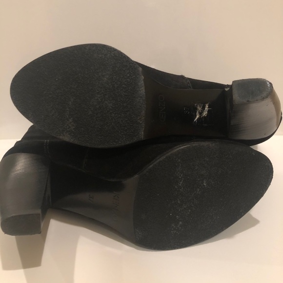 KENZO Suede Heeled Boots with Buckle in Black - Picture 9 of 10
